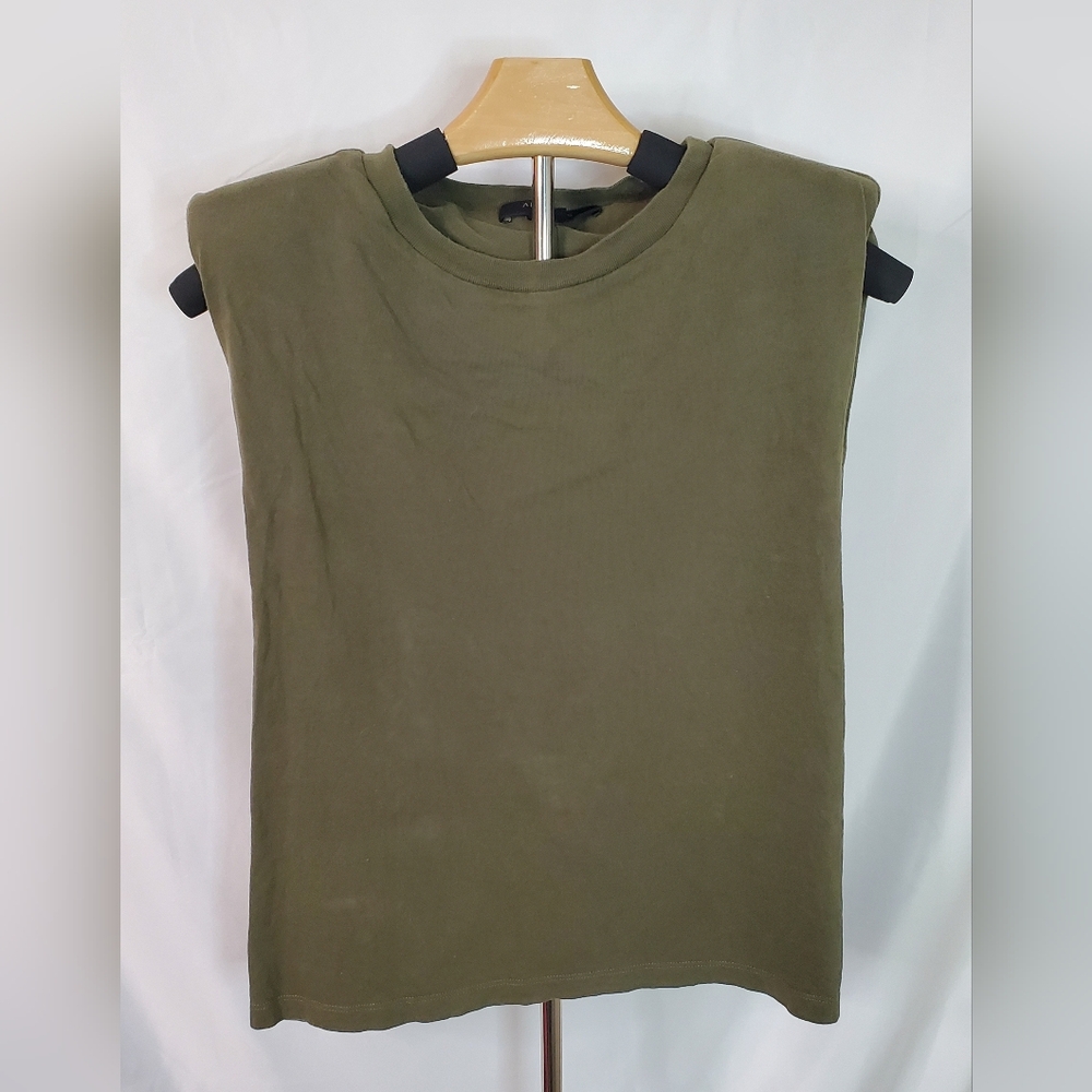 All Saints Green Tank Top With Padded Shoulders